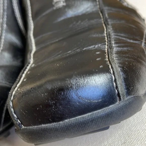 Sketchers Black Leather & Gray Suede Slip On Driving Shoes Size 9 - Picture 8 of 16